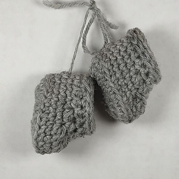 Handmade Crochet Baby Booties Soft Gray Newborn Preemie Shoes Shower Gift New - Picture 15 of 16